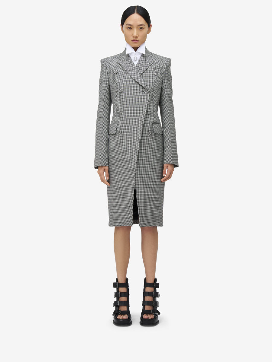 ALEXANDER MCQUEEN - Houndstooth Cutaway Coat - Item 824696QJAE11080